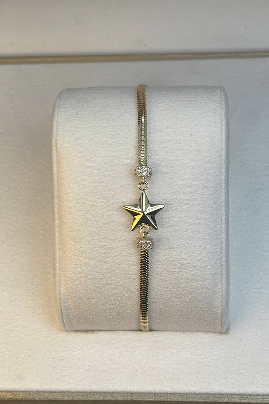 14 Ayar Yıldız Tasarım Balıksırtı Zincir Altın Bileklik