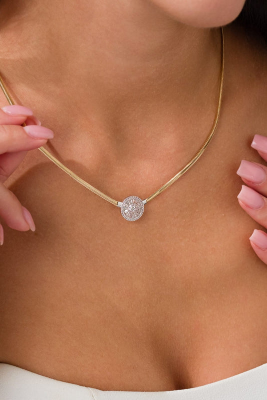 14 Ayar Balıksırtı Trapez Altın Kolye