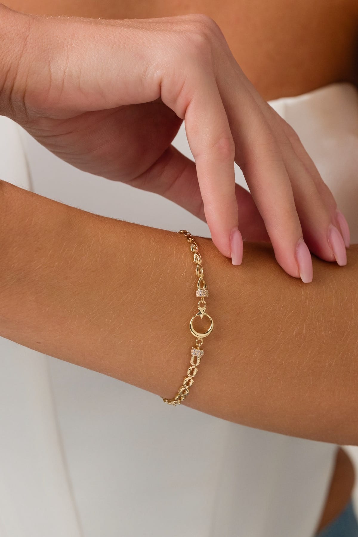 14 Ayar Başak Zincir Altın Bileklik