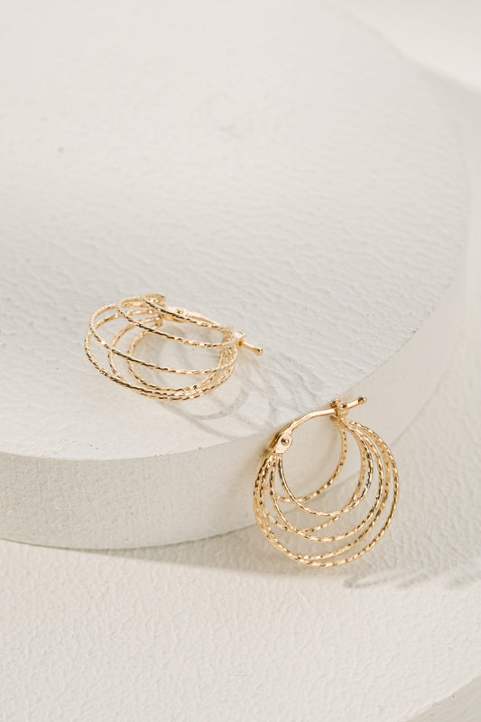 14 Ayar Sarmal Halka Altın Küpe