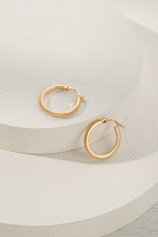 14 Ayar Balıksırtı Halka Altın Küpe