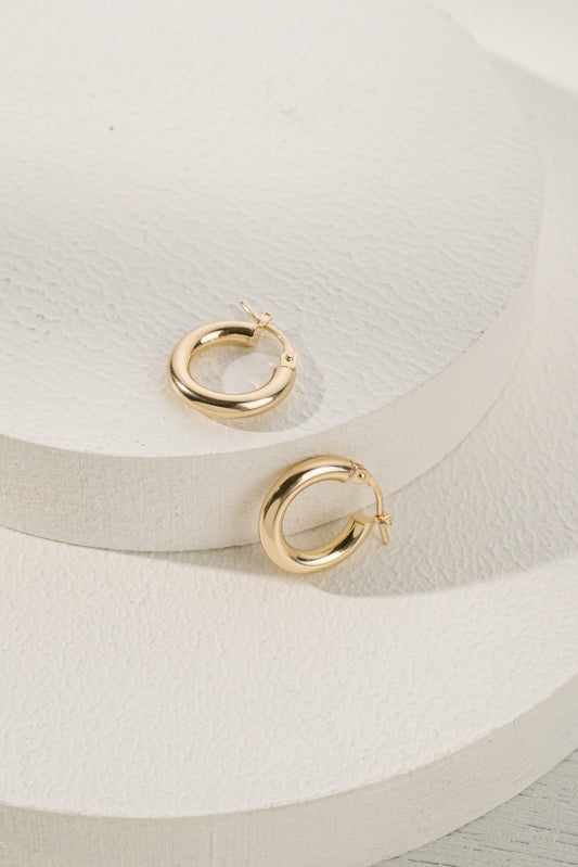 14 Ayar Boru Halka Altın Küpe