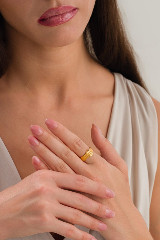 14 Ayar Trabzon Hasır Altın Yüzük