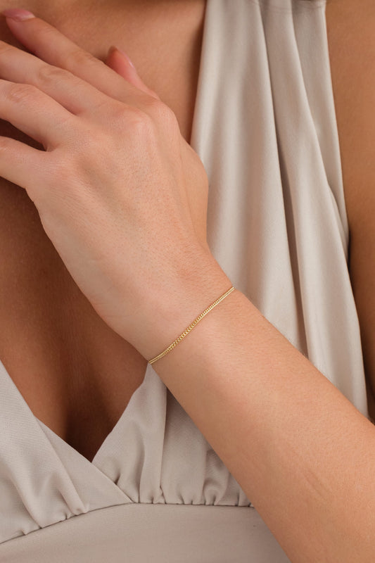14 Ayar İnce Gurmet Altın Zincir Bileklik