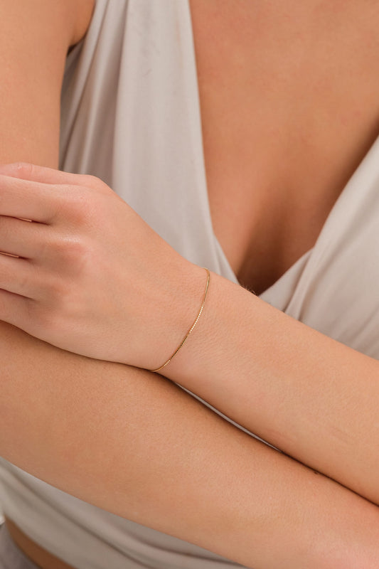 14 Ayar Küp Model Altın Zincir Bileklik