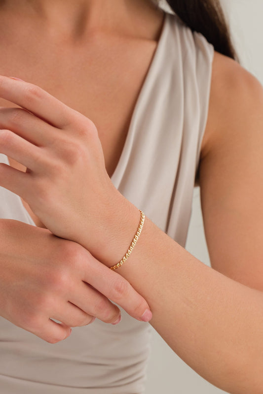 14 Ayar Gurmet İtalyan Altın Zincir Bileklik