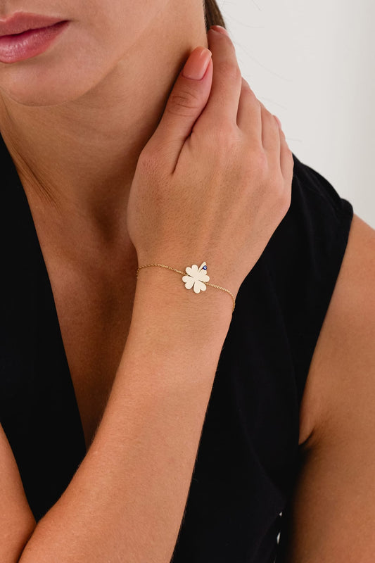 14 Ayar İnce Yonca Altın Zincir Bileklik