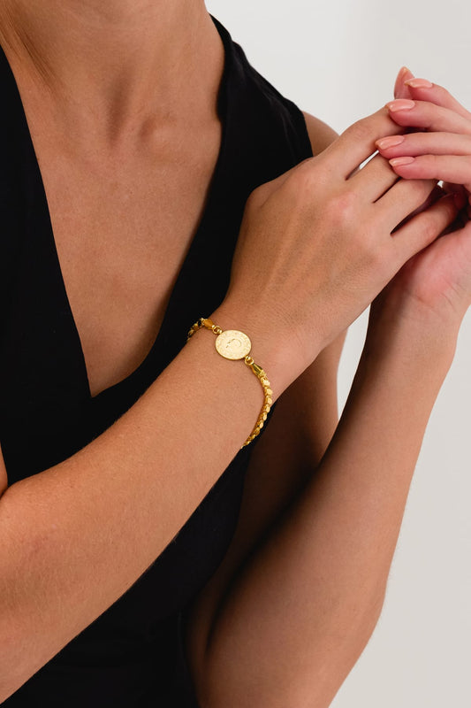 14 Ayar Orijinal Çeyrek Altınlı Pullu Altın Zincir Bileklik