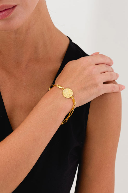 14 Ayar Orijinal Çeyrek Altınlı Ataç Altın Zincir Bileklik