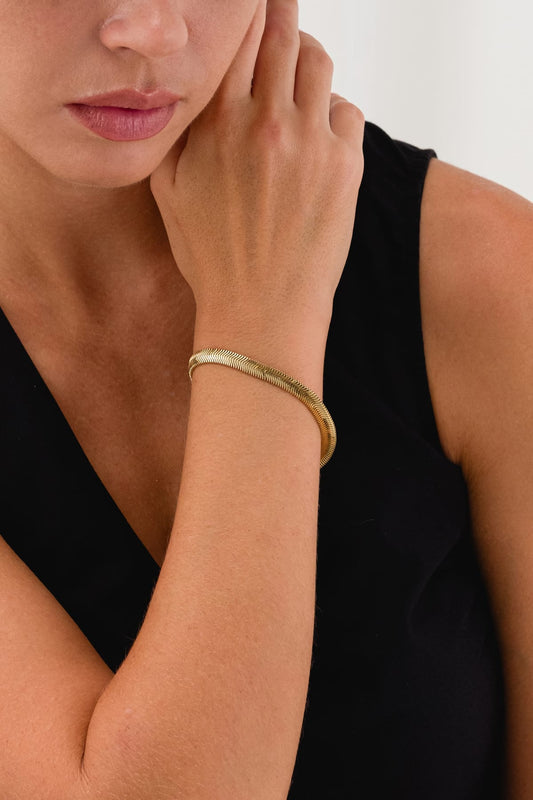 14 Ayar İtalyan Balıksırtı 6MM Kalın Altın Bileklik