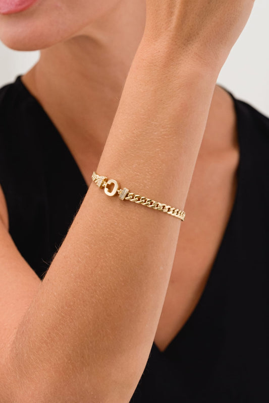 14 Ayar C Harfli Gurmet Altın Bileklik