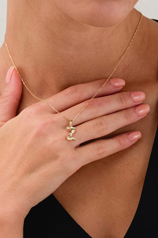 14 Ayar Kalemli Z Harfli Altın Kolye