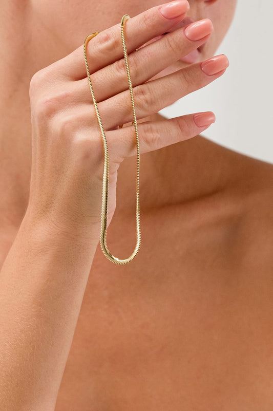 14 Ayar Kalın Balıksırtı 4mm Altın Zincir