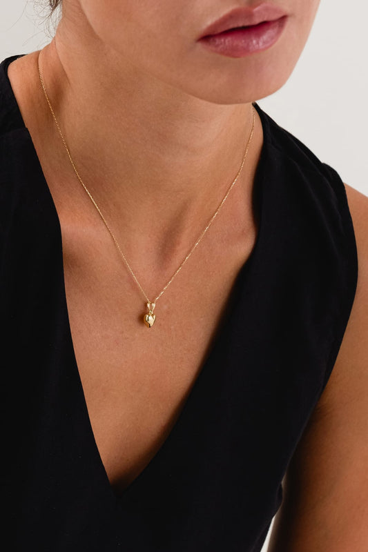 14 Ayar Kalpli Bombeli Altın Kolye