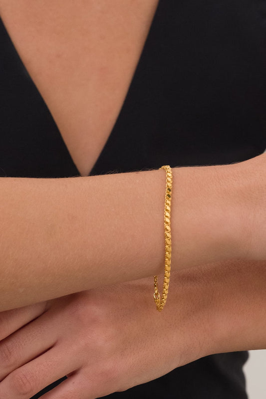 14 Ayar Halep Pullu Altın Zincir Bileklik