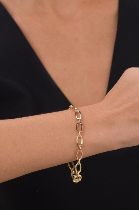 14 Ayar Hallow Ataç Altın Zincir Bileklik 3 Renk