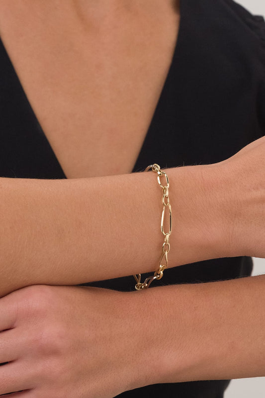 14 Ayar Hallow Pars Altın Zincir Bileklik