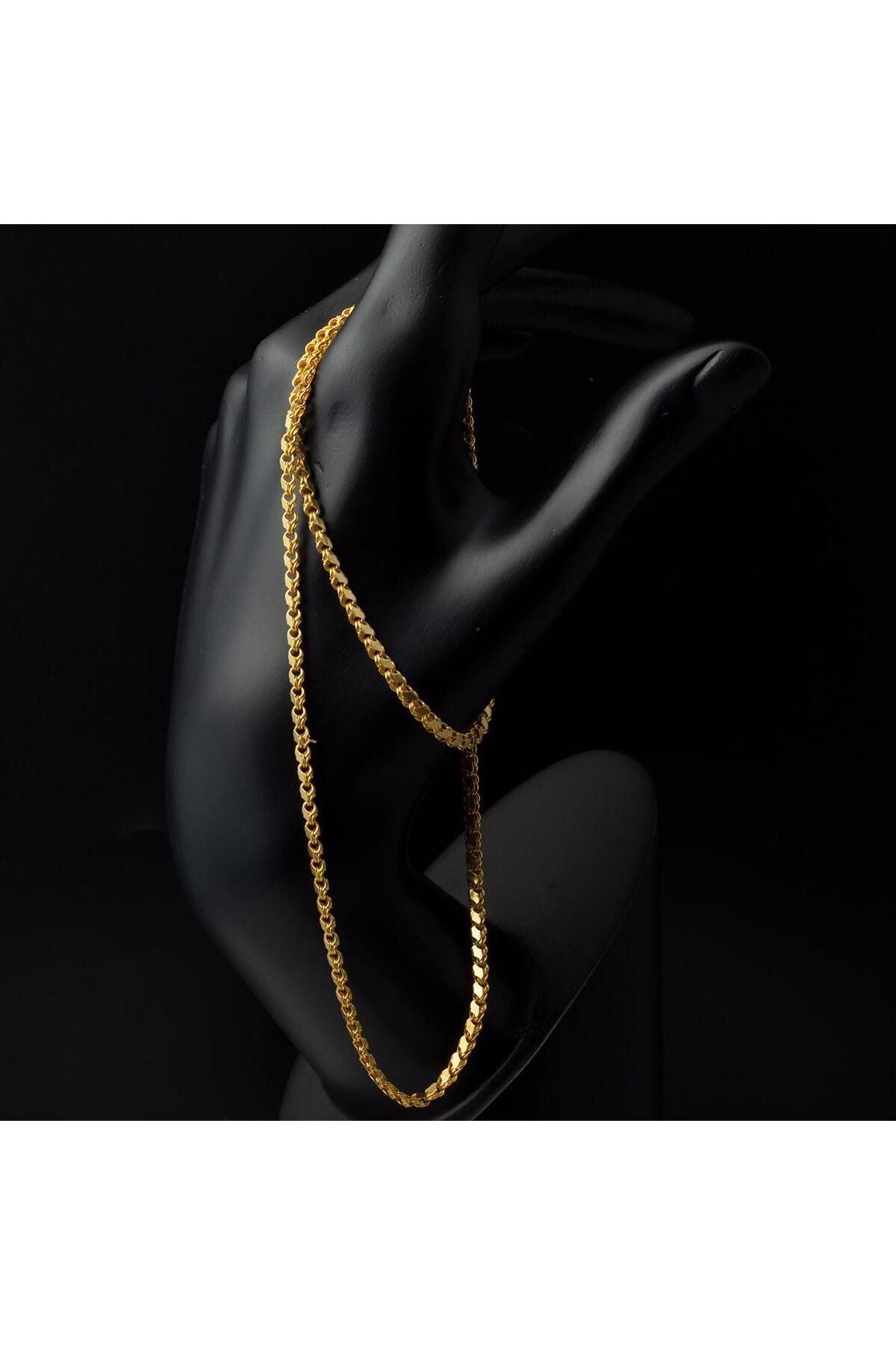 14K Maraş Sequin Gold Necklace Sequin Women's Necklace - 5MM