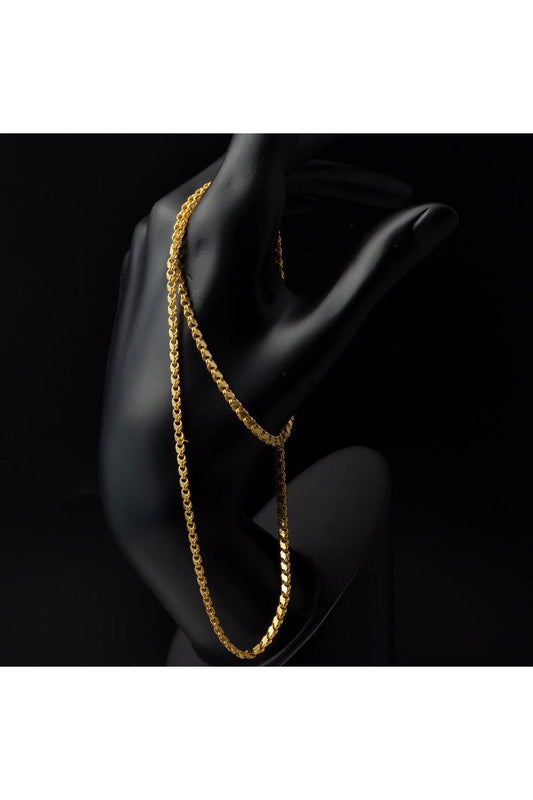 14K Maraş Sequin Gold Necklace Sequin Women's Necklace - 5MM