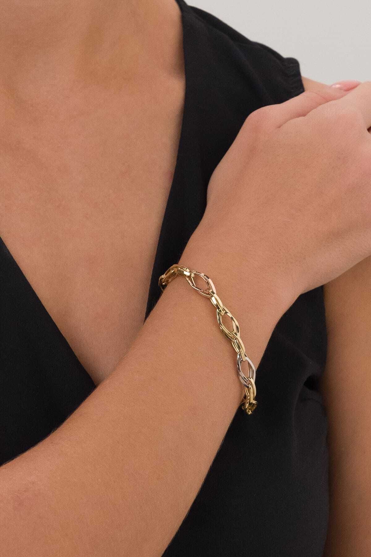 14K Gold Multi-Ring Hallow Gold Bracelet 3 Colors