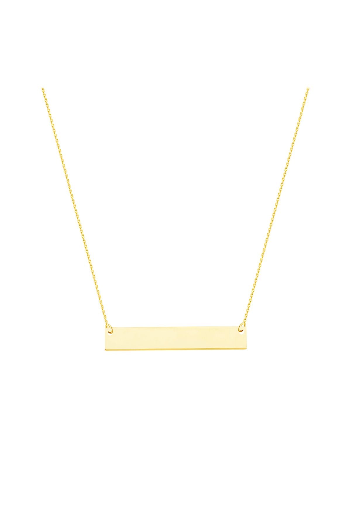 14 Carat Gold Flat Plate Name Necklace Gold Necklace