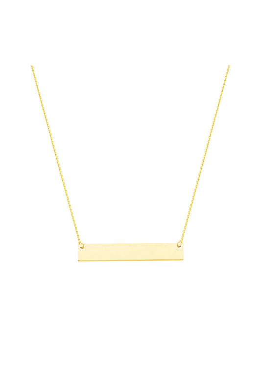 14 Carat Gold Flat Plate Name Necklace Gold Necklace
