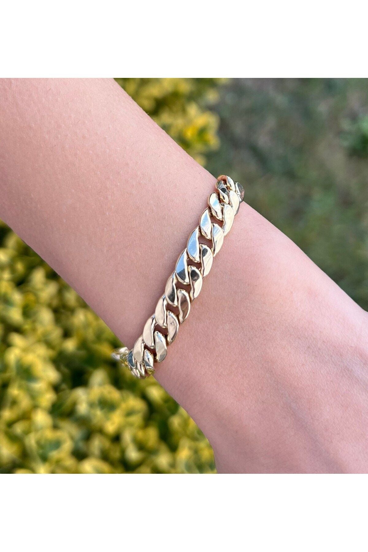 14 Ayar Altın Gurmet Bileklik Kalın 8.5mm