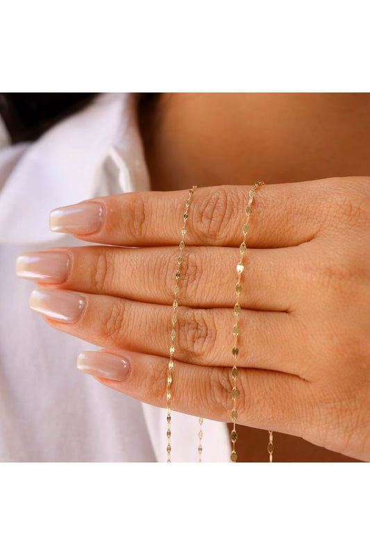 14K Mirrored Italian Chain Crush Necklace