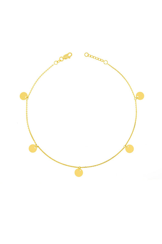 14 Carat Gold Letter Writable Gold Anklet