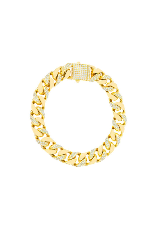 14 Carat Gold Stone Gurmet Bracelet 27.5 Grams