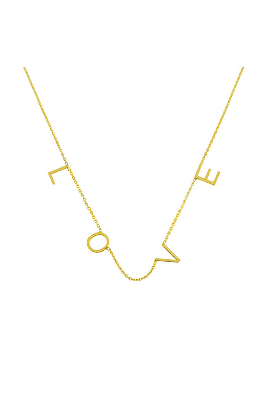 14K Gold Love Gold Design Love Necklace