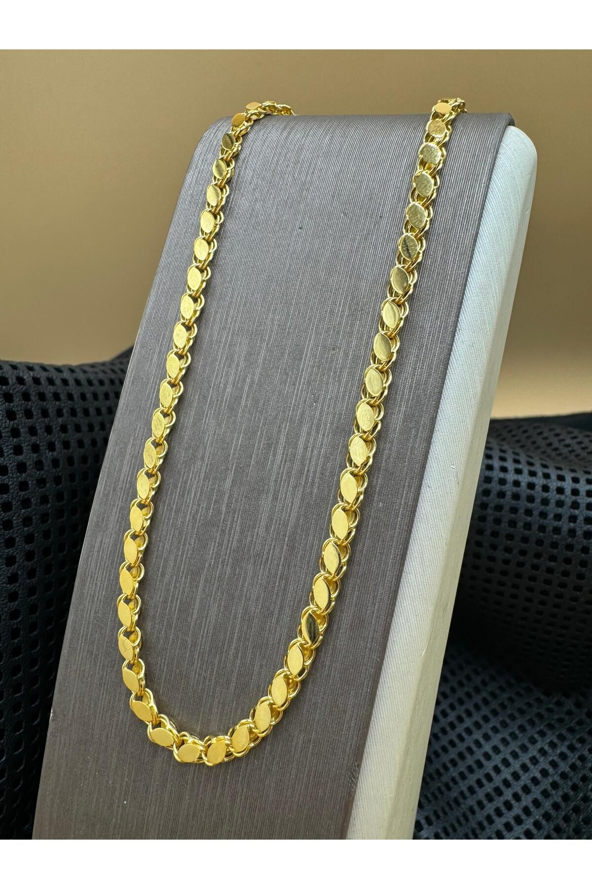 14K Gold Thick Sequined Aleppo Chain
