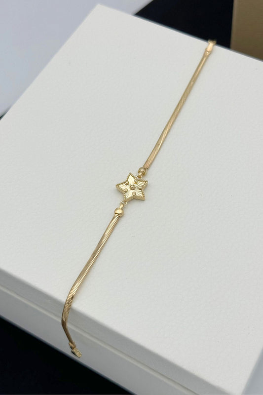 14 Carat Gold Star Model Herringbone Bracelet Women's Gold Bracelet