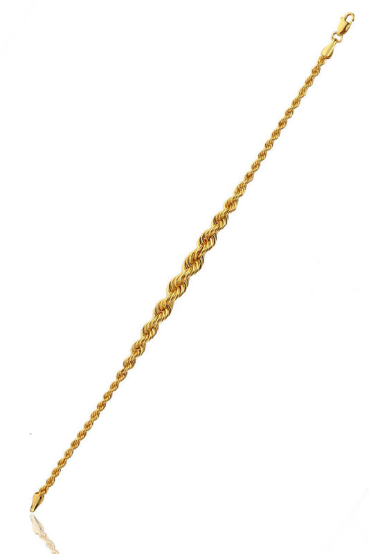 14 Carat Gold Strained Rope Chain Bracelet