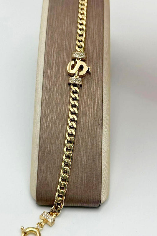 14 Carat Gold Letter Bracelet Gold Letter Bracelet