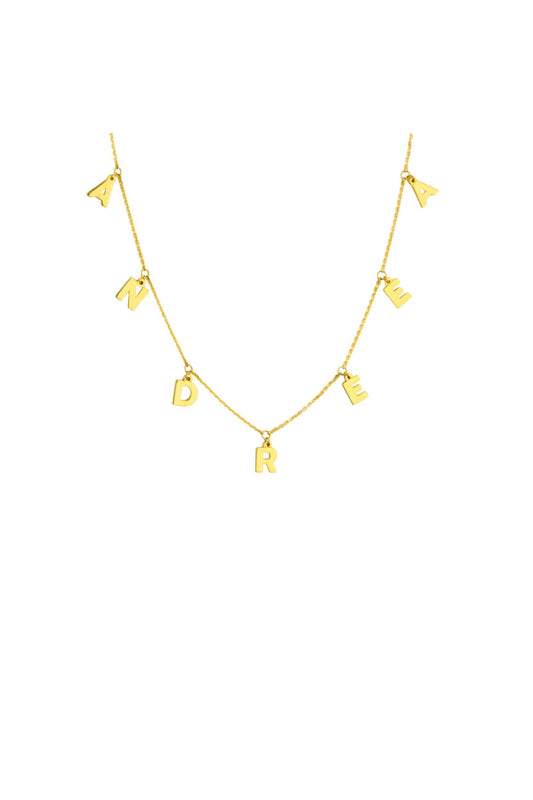 14K Gold Letter Chocker Gold Necklace