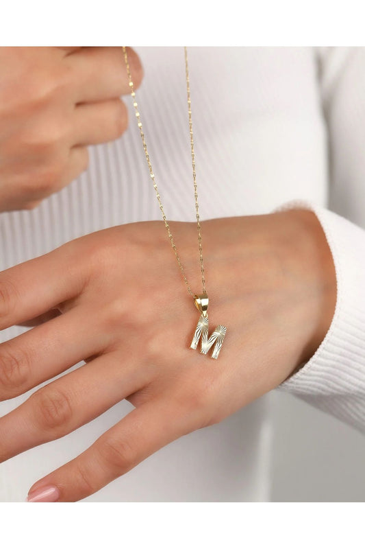 14 Carat Gold Letter Necklace Letter Gold Necklace
