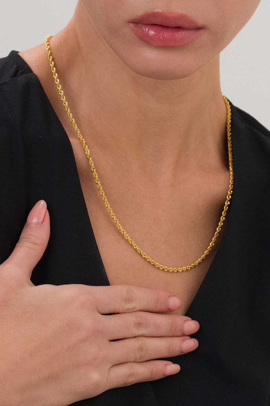 14K Rope Twist Gold Chain - 2mm Necklace