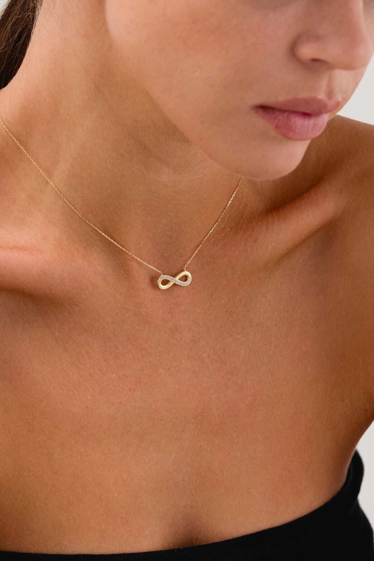 14K Gold Infinity Necklace Gold Infinity Necklace