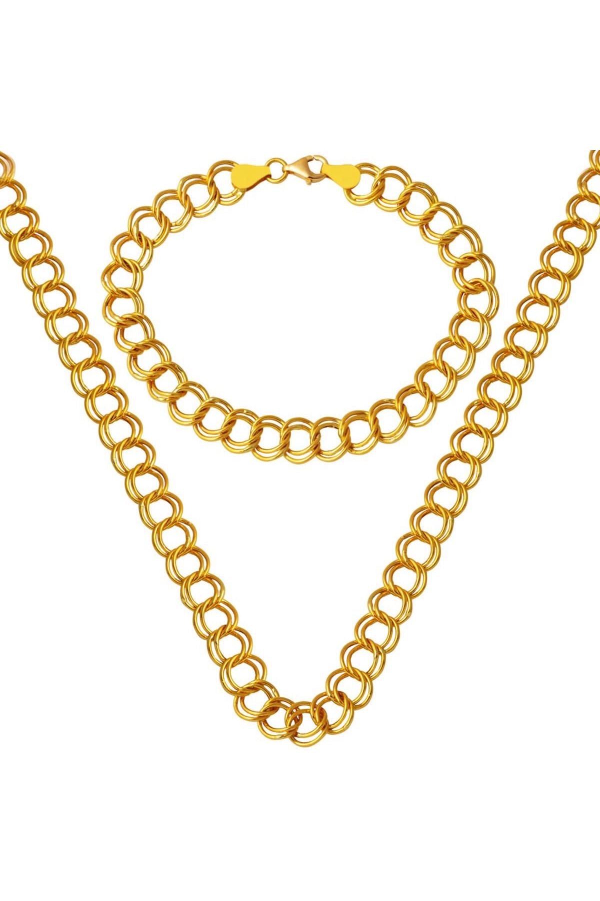 22 Carat Gold Milky Way Necklace and Bracelet Jewelry Set
