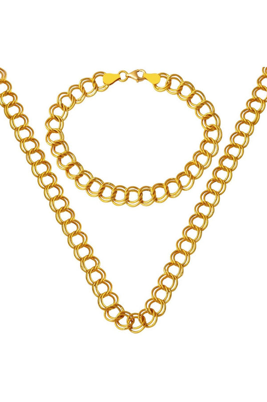 22 Carat Gold Milky Way Necklace and Bracelet Jewelry Set