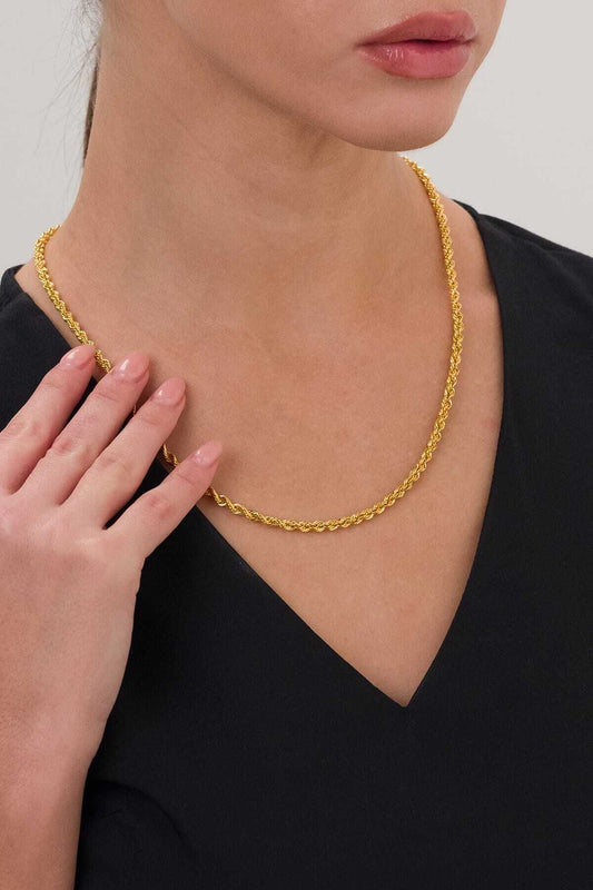 14K Rope Twist Gold Chain - 4mm Necklace