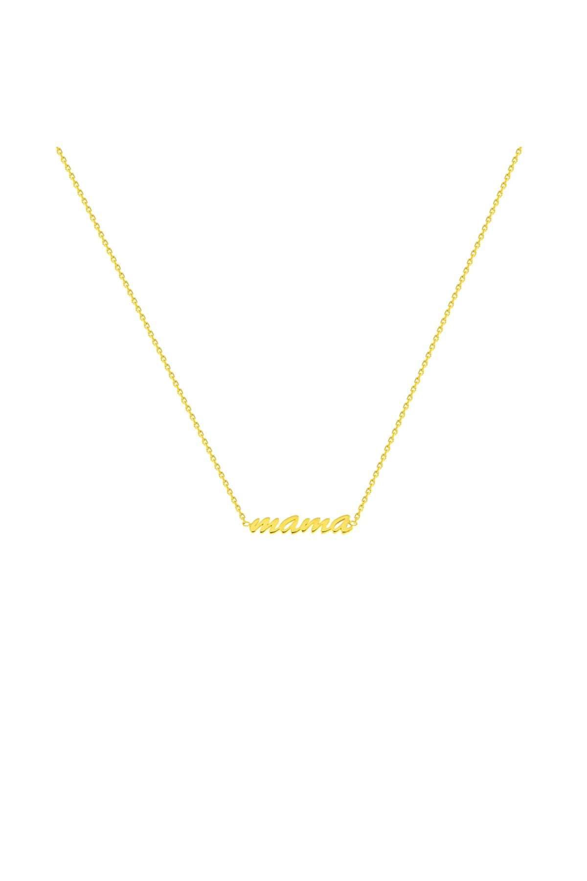 14K Gold Mama Mom Gold Written Necklace