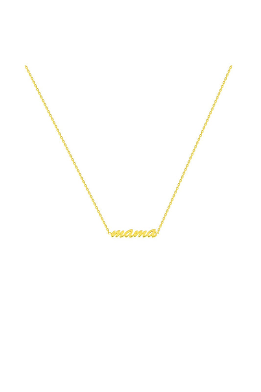14K Gold Mama Mom Gold Written Necklace