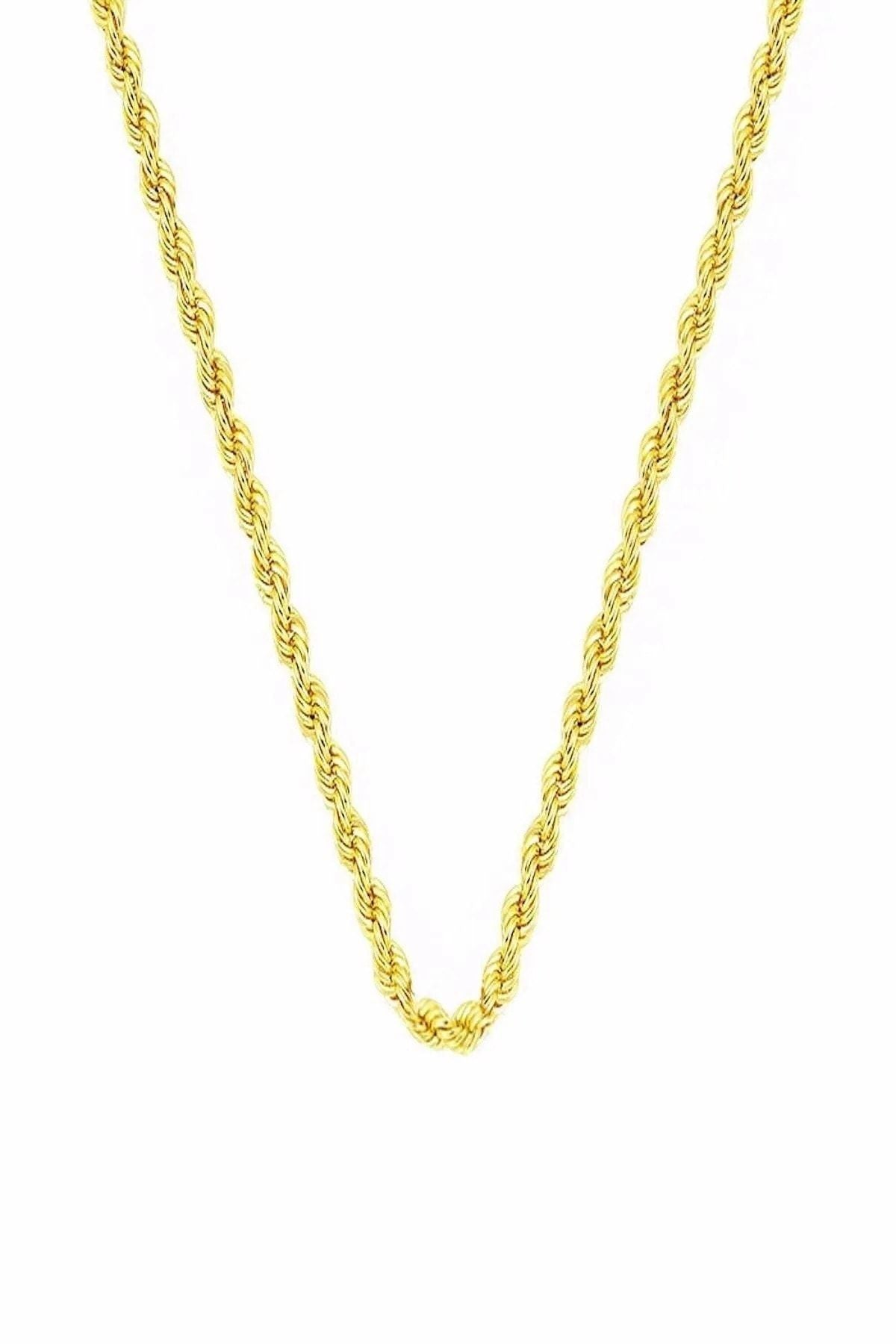14K Thin Twist Gold Chain - 40 cm