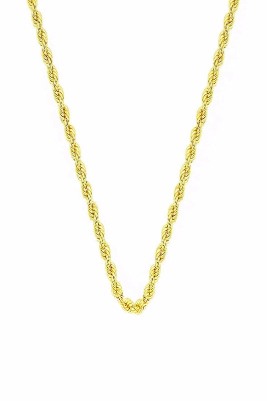 14K Thin Twist Gold Chain - 40 cm