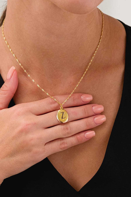 14 Carat Gold Z Letter Necklace Letter Necklace