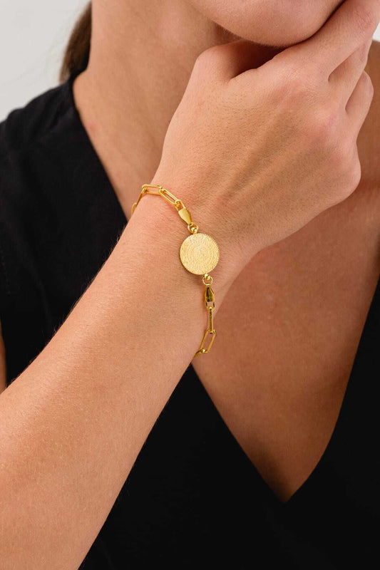 Quarter Gold Paperclip Bracelet Gold Quarter Bracelet