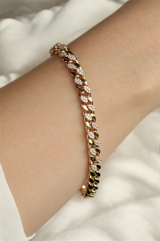 14K Gold Gurmet Chain Bracelet