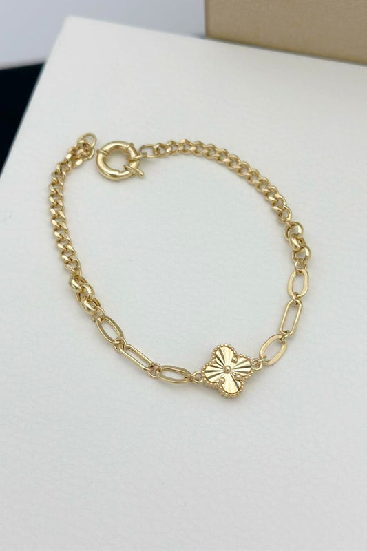 14 Carat Clover Enamel Bracelet